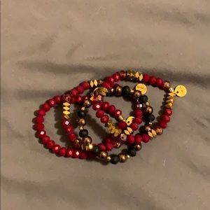 Black and red Ermish braceletsSOLD